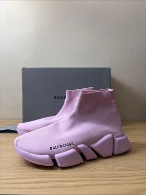 Balenciaga Women Light Pink Sock Runner Sneakers size 39